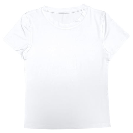 Women's T-shirt Crew Neck Short Sleeve White Basic Tee Tops (White XXXL)