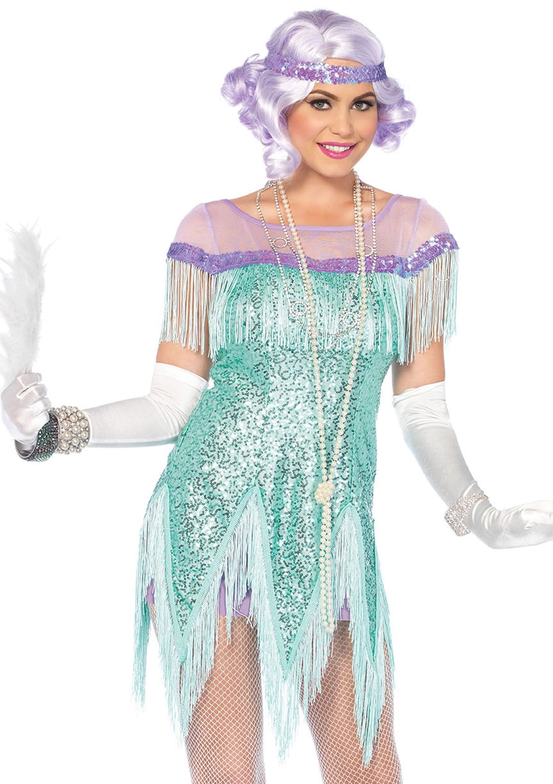 Foxtrot Flirt Aqua Flapper Dress Roarin 