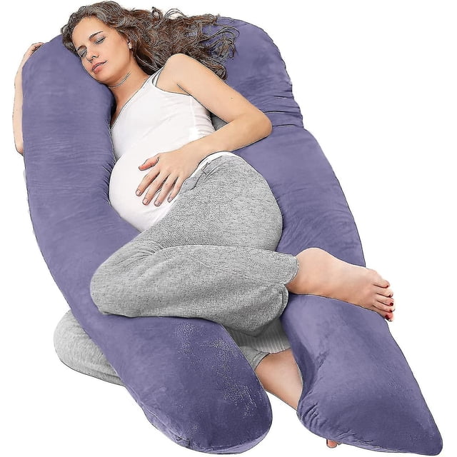 Almohada de embarazo para dormir, almohada de cuerpo completo en forma de U, almohadas de embarazo, soporte de almohada de maternidad para la espalda