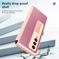 thumbnail image 6 of ELEHOLD for Samsung Galaxy Z Fold 3 Rugged Case, Hard PC＋Soft TPU Screen Protector Invisible Kickstand Hidden Bracket Anti-Scratch Shookproof Folding Case for ZFold 3 2021 7.6 inch, Pink, 6 of 6