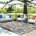 thumbnail image 3 of 9x12 Water Resistant, Large Indoor Outdoor Rugs for Patios, Front Door Entry, Entryway, Deck, Porch, Balcony | Outside Area Rug for Patio | Dark Blue, Floral | Size: 8'5'' x 12'2'', 3 of 9