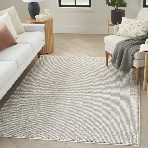 Nourison Natural Texture All-over design Ivory Mocha 5'3" x 7' Area Rug (5x7)