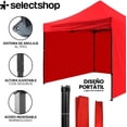 thumbnail image 4 of Carpa Toldo 3x3 Metros con Paredes Reforzado Plegable Impermeable Facil Armado Y Transporte para Jardín Casa Exterior Uso Rudo Acero Lona (Roja), 4 of 7
