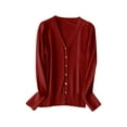 thumbnail image 1 of Cardigan pour Femmes Cardigan Tricoté Col en V Manches Longues Printemps Automne 2024, 1 of 2