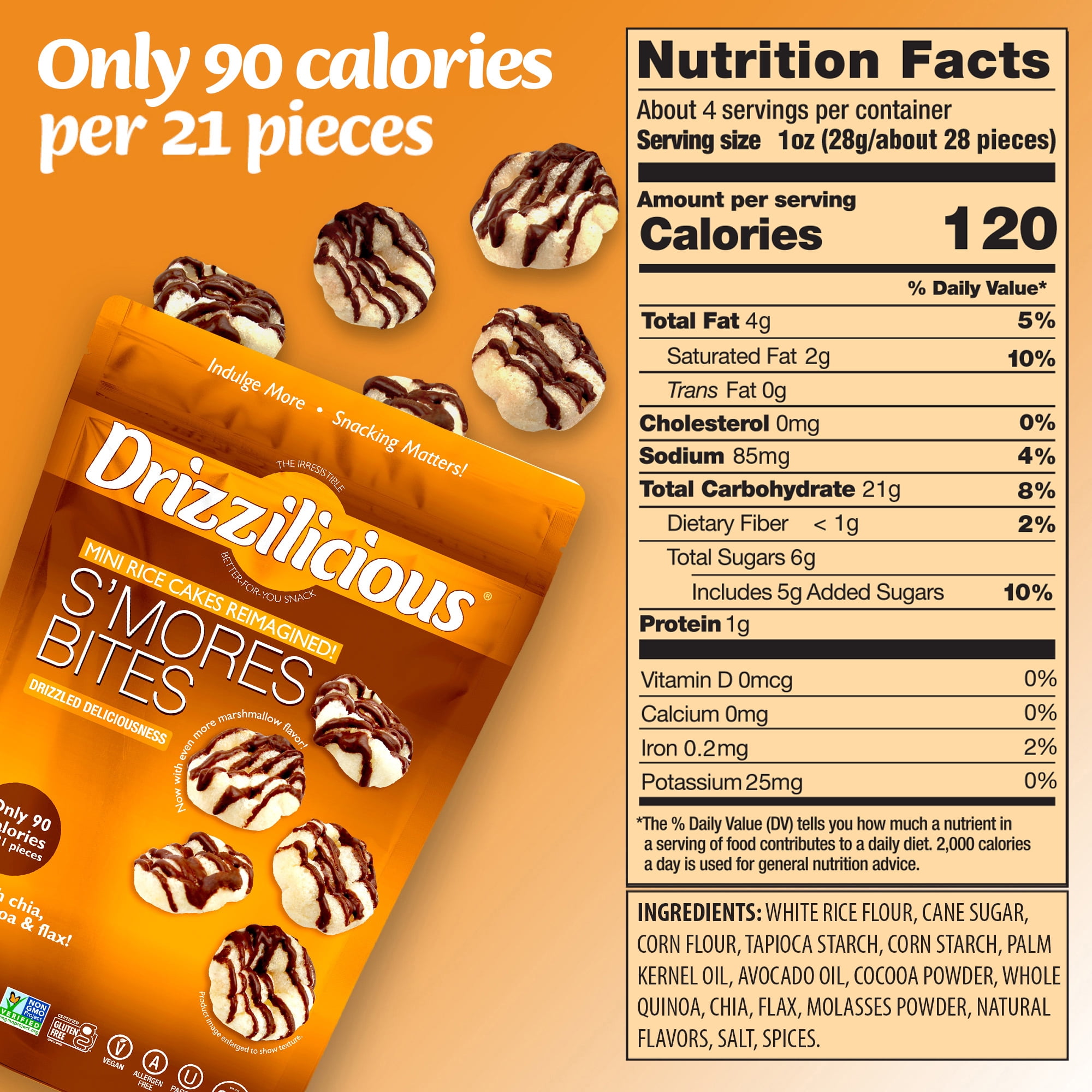 Drizzilicious S'mores Mini Rice Cake Bites, 4 oz