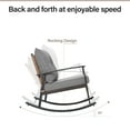 thumbnail image 3 of KAMEROUT 3-Piece Patio Conversation Set, PE Wicker Rocking Chairs with Gray Cushions & 2-Tier Coffee Table, Outdoor Furniture for Backyard/Patio, 3 of 8