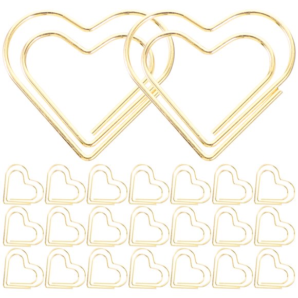 SHISUYAN 100 Pcs Petits Clips en Papier en Forme de Cœur, Clips de Marque-Page Mignons, Accessoires de Bureau