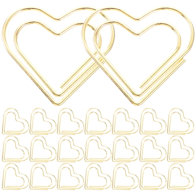 SHISUYAN 100pcs Small Paper Clips Heart Paperclips Shaped Bookmark Clips Cute Paper Clips Office Favors