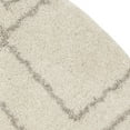 thumbnail image 4 of SAFAVIEH Arizona Basil Geometric Diamonds Shag Area Rug, Ivory/Beige, 5'1" x 5'1" Round, 4 of 6