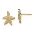 thumbnail image 5 of 14k Yellow Gold Textured Starfish Post Earrings, 5 of 7