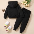 thumbnail image 6 of Zuwimk Toddler Boy Girls Sweatsuit Heart-shaped Graphic Printed Hoodie Sweatshirt and Jogger Pant Sets(T063-Black), 6 of 9