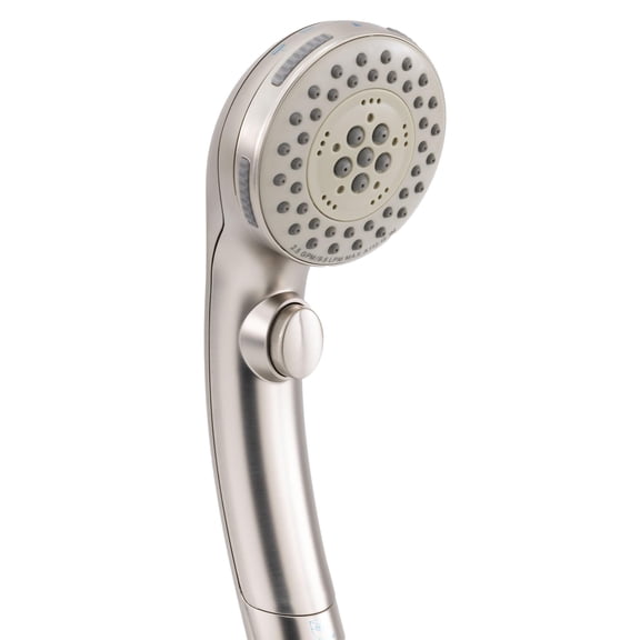 RecPro RV Handheld Shower Head and Hose with 5 Settings and Shut Off | Includes Holder | Brushed Nickel