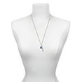 thumbnail image 3 of Delight Jewelry Silvertone Small Royal Blue Paw Silvertone Guardian Angel Bar Charm Necklace, 23", 3 of 4
