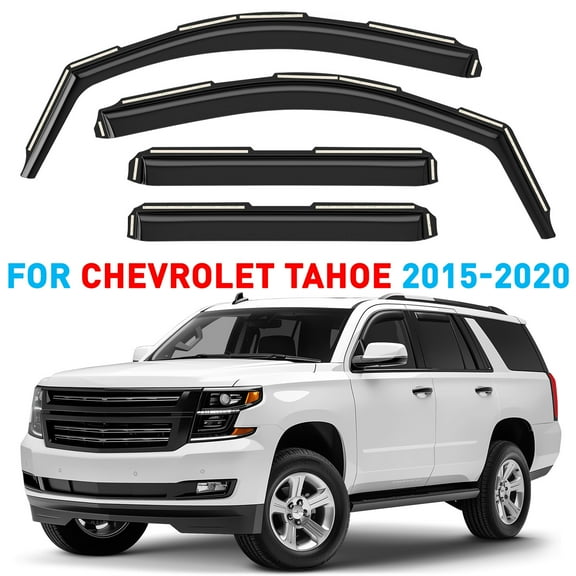 GrandWheel Co Window Deflectors Smoke Tinted In-Channel Side Window Vent Visor Deflectors Rain Guards Compatible with Chevrolet (Chevy) Tahoe/GMC Yukon 2015-2020 - 4pcs. GW0128