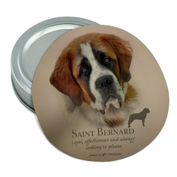 Saint Bernard Dog Breed Round Rubber Non-Slip Jar Gripper Lid Opener