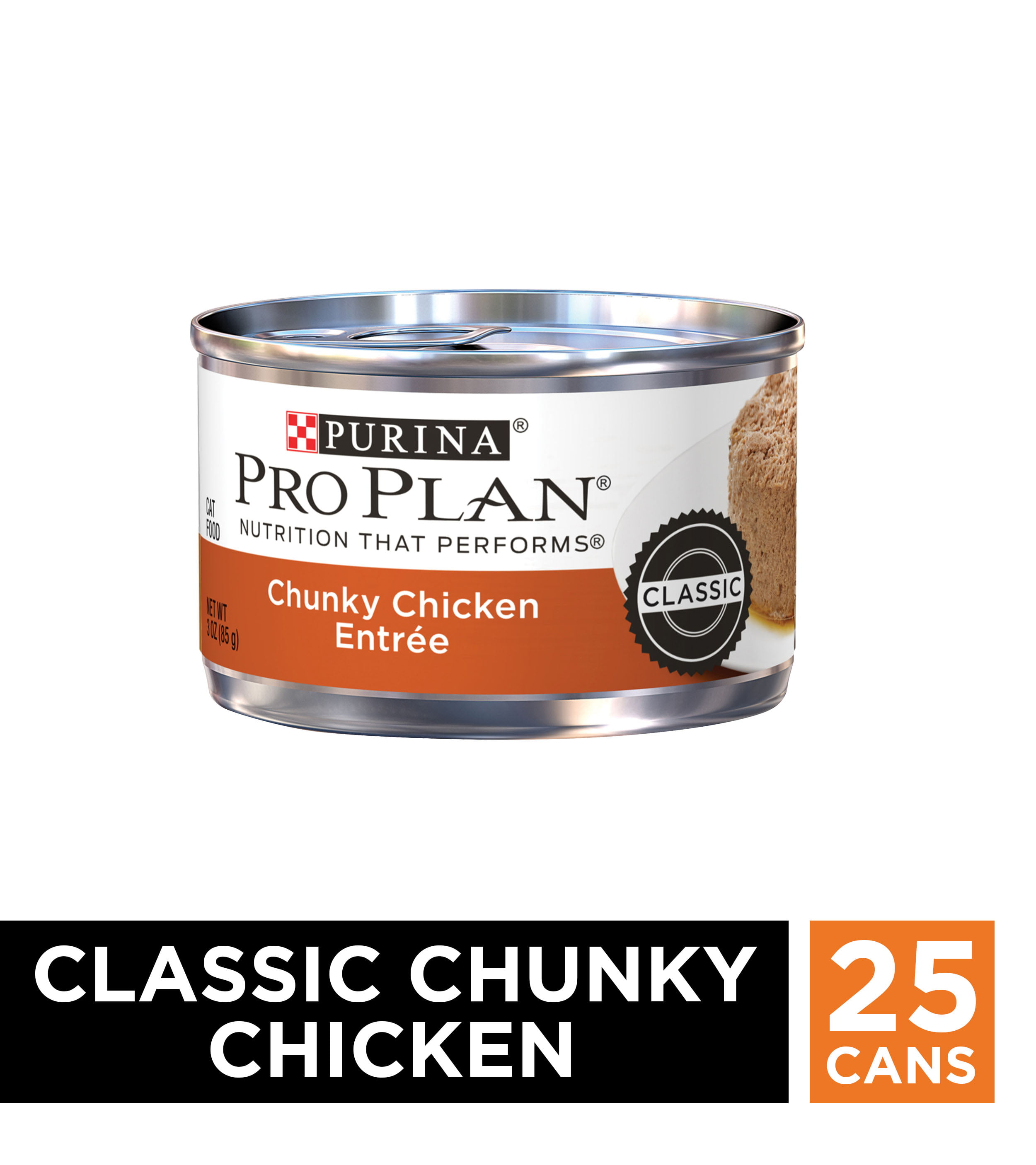 (24 Pack) Purina Pro Plan Pate Wet Cat Food Chunky Chicken Entree 3 oz