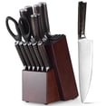 thumbnail image 2 of Knife Block Set: Ultra Sharp Kitchen Knife Set with Block and Sharpener, Full Tang German Stainless Steel Professional Knife Set with Ergonomic Handle, 2 of 4