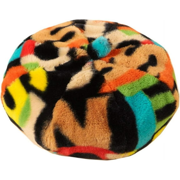 Women Colorful Letter Print Faux Fur Beret Hats Artist Painter Hats Fuzzy Fluffy Warm French Winter Beanie Cap