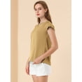 thumbnail image 4 of Camiseta Manga Tulipán Cuello En V Básico Para Mujer Caqui L, 4 of 6