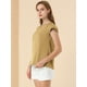 thumbnail image 4 of Camiseta Manga Tulipán Cuello En V Básico Para Mujer Caqui L, 4 of 6