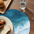 thumbnail image 4 of Round Placemats Turquoise Ocean Wave 15 inch Set of 2 Table Mats for Dining Table Beach Heat Resistant Non-Slip Kitchen & Home Decorative Place Mat Set, 4 of 8