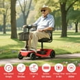 thumbnail image 2 of Segmart 4-Wheel Mobility Scooter for Adults & Seniors,All-Terrain Foldable Electric Scooter with Headlights, USB Port, Basket, Long-Range Battery, 330 lbs Capacity, Red, 2 of 8