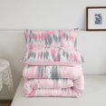 thumbnail image 5 of Homewish Pink Tie Dye Full Size Comforter Sets,Modern Abstract Art Bedding Comforter Set,Pink Reversible,3-Piece,1 Comforter and 2 Pillowcases, 5 of 7