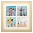 thumbnail image 1 of Uxcell 11x11 Collage Picture Frame Displays 4Pcs 3.5x3.5  Pictures, Natural Wood, 1 of 7