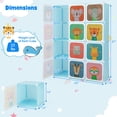 thumbnail image 4 of Resenkos 12 Cube Kids Wardrobe Closet with Hanging Section and Doors-Blue, Kids Toy Storage for Kids, Boys, Girls, Nursery, 4 of 7
