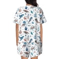 thumbnail image 3 of Rocae Undersea Animals for Two Piece Sleepwear Pajamas Sets for Women Soft Short-Sleeved Pjs with Lounge Shorts Medium, 3 of 9