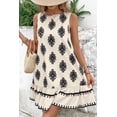 thumbnail image 2 of Chic Beige Shift Dress with Geometric Prints - Perfect for Vacation and Daily Wear - [ZhiHiMeRi] | (US 4-6)S, 2 of 12