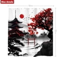 thumbnail image 5 of LIGHTINHOME Japanese Cherry Blossom Shower Curtain 72Wx72H Inches Watercolor Black Red Floral Asian Chinese Mountain Sun Anime Cloth Fabric Waterproof Polyester Bathroom Home Decor Set with Hooks, 5 of 6