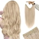 thumbnail image 1 of YoungSee Extensiones de cabello con alambre, cabello humano real, resaltado, línea de pescado, extensiones de cabello, reflejos rubios, rubio blanqueador con reflejos de fresa, espesor para mujeres, 8, 1 of 5