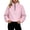 Pink, variant on Winter Womens Sweatshirts Fleece Solid Color Casual Fashionable Crew Neck Quarter Zipper Long Sleeved Pullover Tops