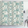 thumbnail image 1 of Ambesonne Geometric Shower Curtain, Pale Toned Lattice, 69"Wx84"L, Pale Teal Beige, 1 of 2