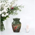 thumbnail image 7 of JAGASY Red Cardinal Funeral Urns for Brother - Green Urn for Ashes Adult Male & Female - Tiny Leaf Urn for Ashes for Women - Keepsake Small Urns for Sister - (3 Cubic Inch), (3 Inch), 7 of 7