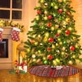 thumbnail image 5 of Christmas Tree Skirt Red Lattice Christmas Tree Decor Santa Claus Non-Slip Christmas Tree Skirt Christmas Tree Skirt with Presents Design Christmas Decorations for Home Office Holiday, 5 of 6