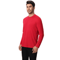 thumbnail image 3 of Zfeel Long Sleeve Shirt for Men, High-Performance Dry Fit Tee, 100% Polyester, Lightweight Moisture-Wicking, Red, 3XL, 3 of 5