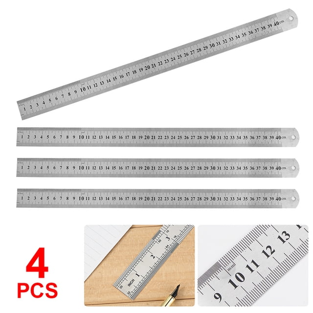 Herramienta Medición Doble Cara Con Recta Metal Acero Inoxidable (400 Mm)