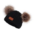 thumbnail image 2 of Child Knitted Beanie Hat Winter Warm Keeping Breathable Boys Girls Cap Scarf Set Kid Head Accessories, Black, 2 of 9