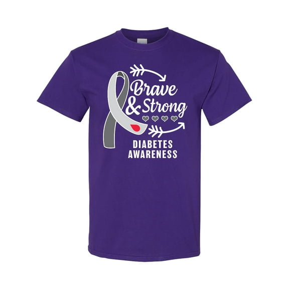 Inktastic Diabetes Awareness Brave and Strong T-Shirt