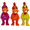 Chicken Pack of 3, variant on HDP Multipet Latex Squeaking MINI Toy Bundle Color:Pig Pack of 3