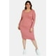 thumbnail image 5 of Vestido acanalado Roman Fashion Talla Extra 4303 Rosa, 5 of 6