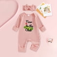 thumbnail image 2 of Staki Baby Girls' Footies & Rompers Baby Girl Clothes Baby Girl One Piece Romper Fall Winter Long Sleeve Sets Cute Infant Outfits(Pink,3-6 Months), 2 of 6