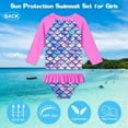 thumbnail image 4 of AMERTEER Little Girls 2-Piece Swimsuit Set Long Sleeve Rash Guard Bathing Suit with UPF 50+ Sun Protection 2-8T, 4 of 5