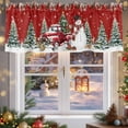 thumbnail image 5 of Christmas Truck Snowman Valances for Windows, 42 x 18in, Xmas Ball Snowflakes Animal Red Rod Pocket Kitchen Valance Curtain Light Filtering Window Treatments for Living Room Bedroom, 1 Panel, 5 of 7