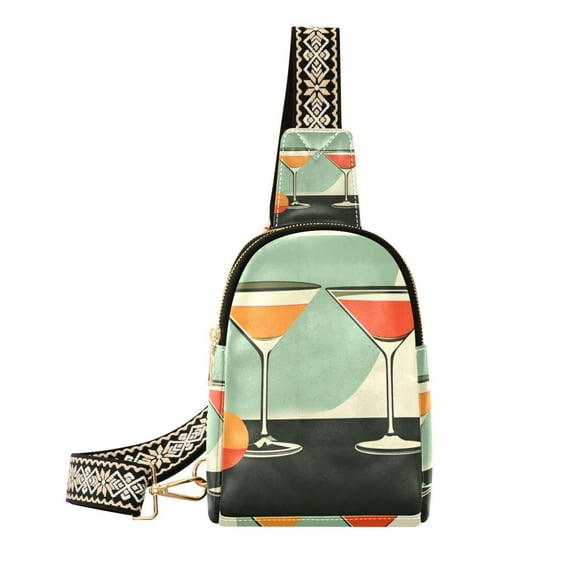 FORMRS Womens Crossbody Sling Bag Travel Daypack Shoulder Chest Backpack, Red Glasses