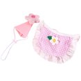 thumbnail image 6 of Pet Birthday Outfit - Plaid Flower Decor - Lace Adjustable Buckle - Photo Props - 2Pcs/Set (Includes Bib and Birthday Party Hat) - Pet Accessories, 6 of 8