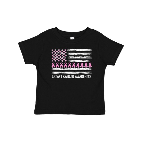 Inktastic Breast Cancer Awareness Pink Ribbons and Flag Boys or Girls Baby T-Shirt