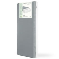 Evolur Pure Zen 2 in 1 Crib & Toddler Mattress, White and Grey, Greenguard Gold Certified